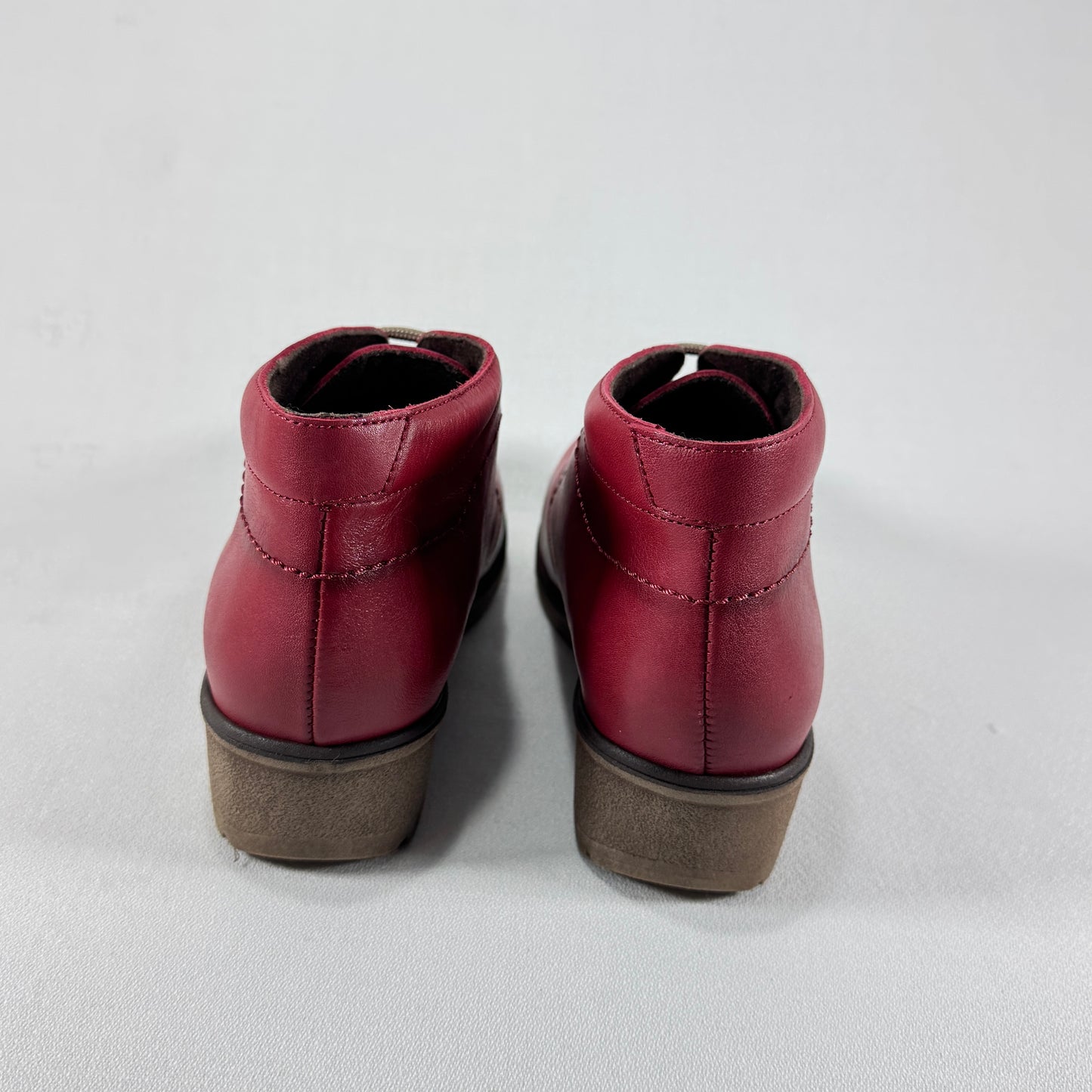 GALIANA BOTIN PIEL CUÑA ROJO