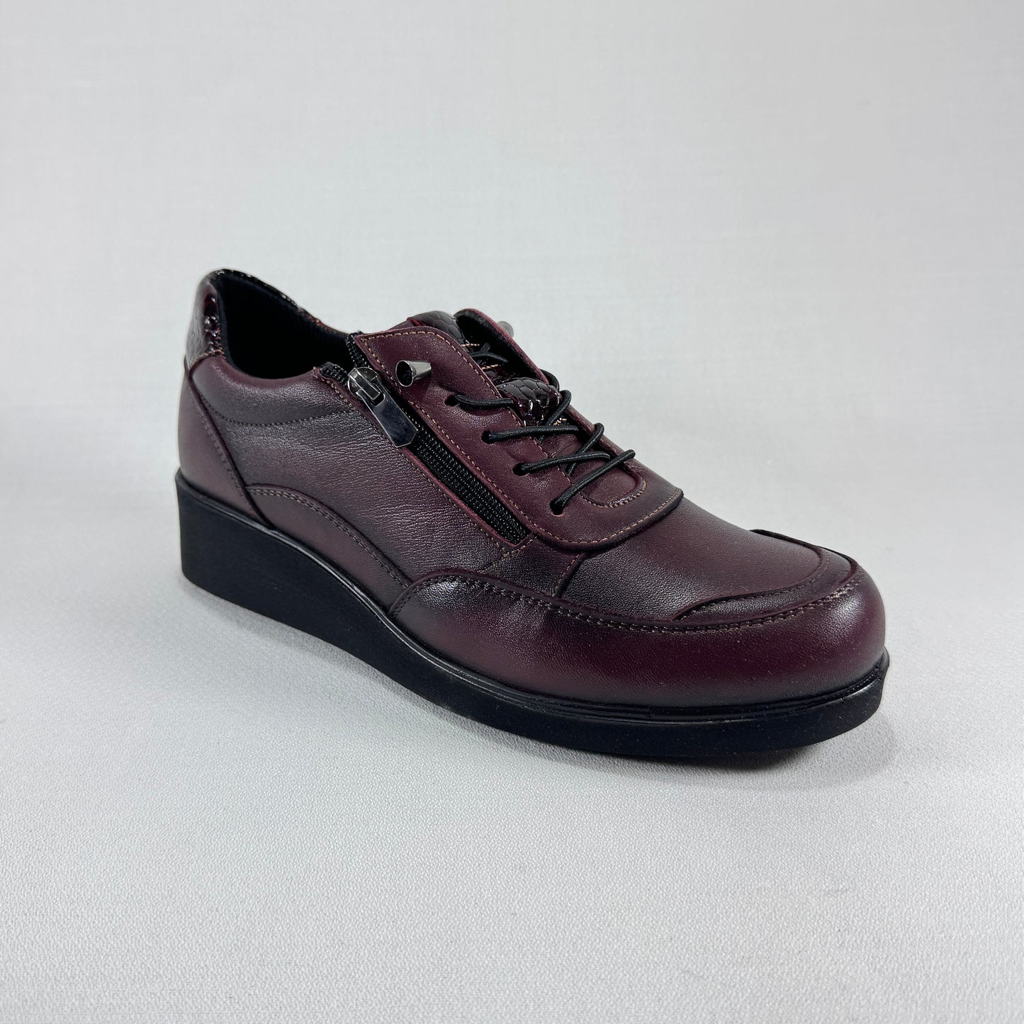 VICMART CUÑA PIEL 859-3 BORDO