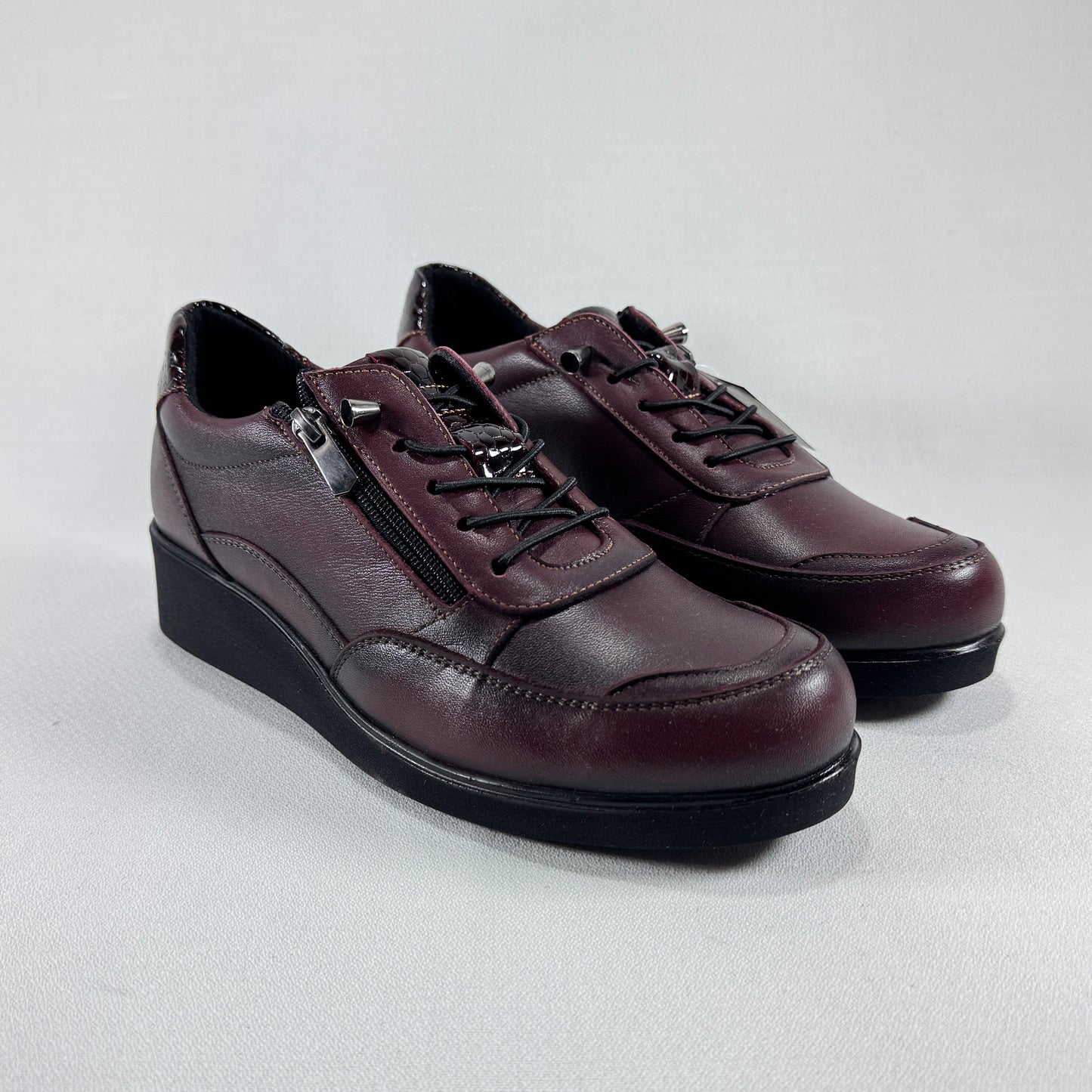 VICMART CUÑA PIEL 859-3 BORDO