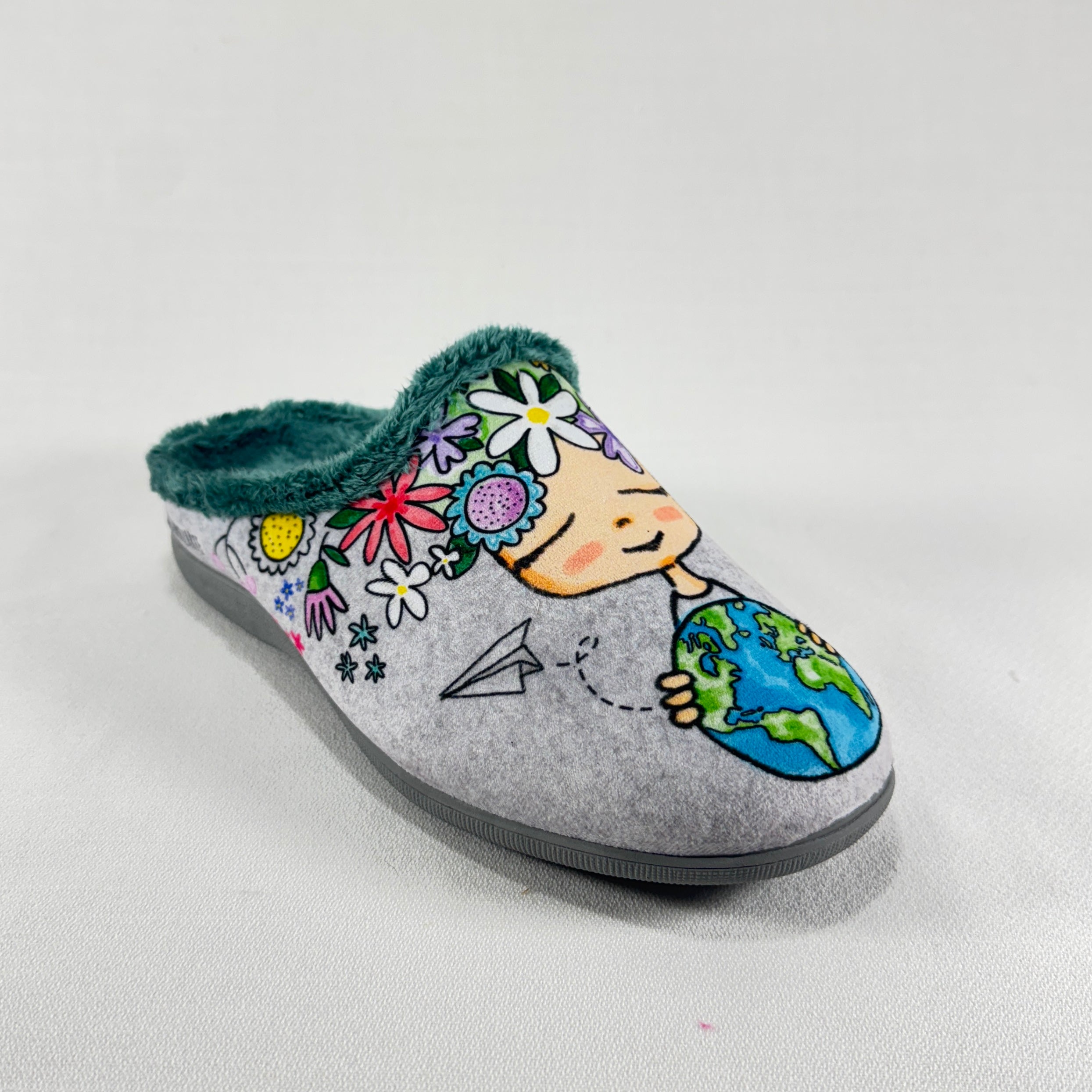 CUQUE ZAPATILLAS VALIENTES GRIS TURQUESA