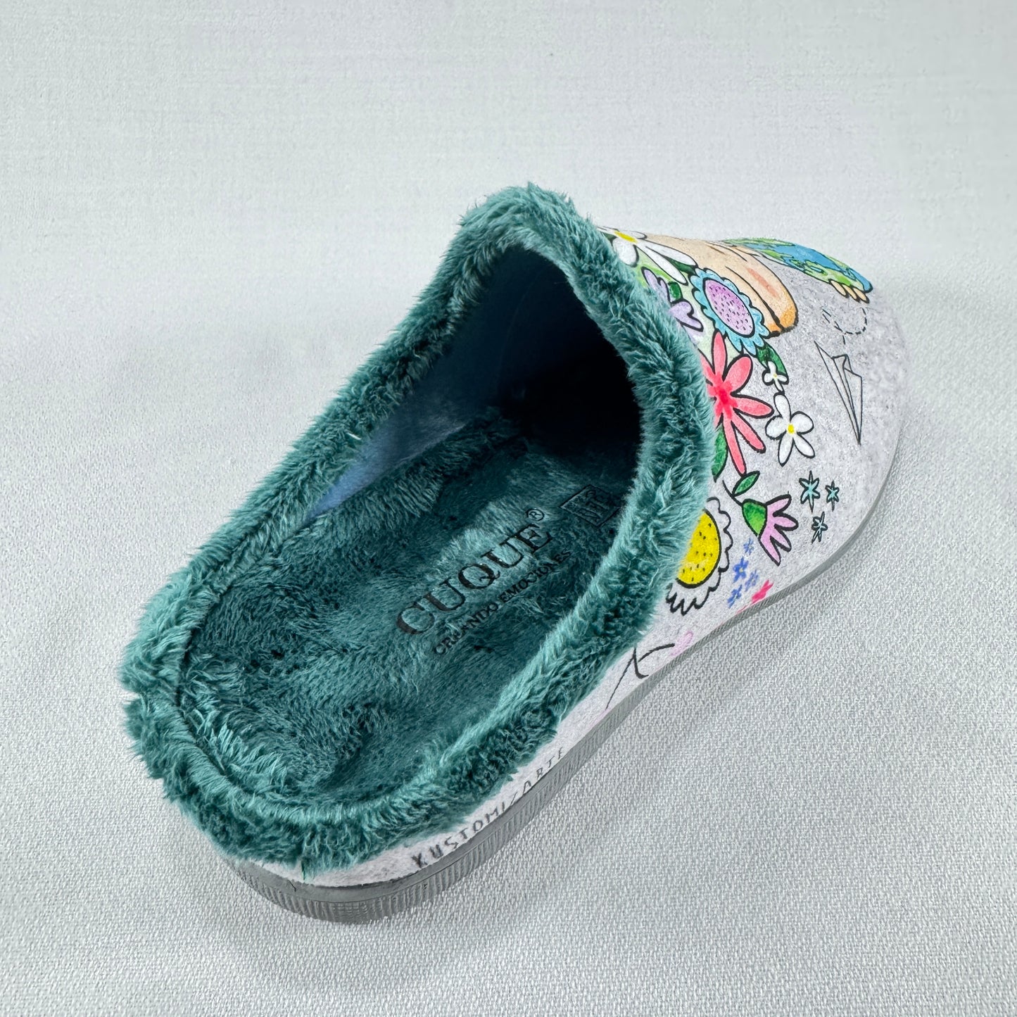 CUQUE ZAPATILLAS VALIENTES GRIS TURQUESA