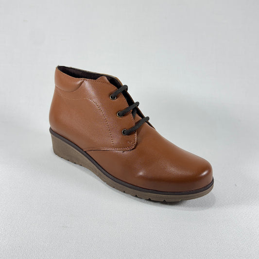 GALIANA BOTIN PIEL CUÑA TABACO
