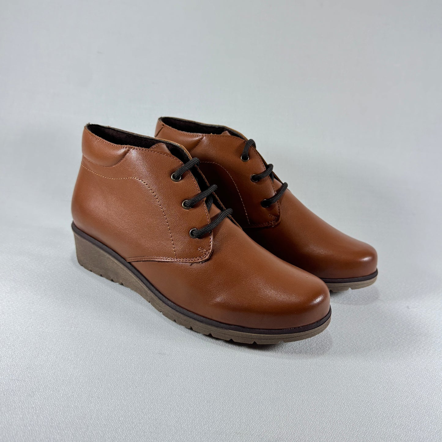 GALIANA BOTIN PIEL CUÑA TABACO