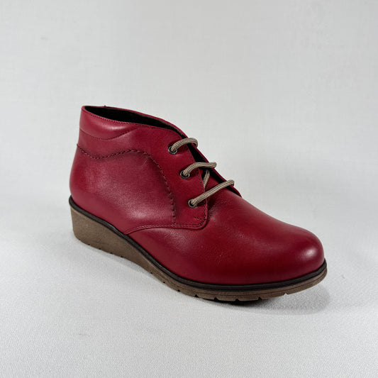 GALIANA BOTIN PIEL CUÑA ROJO