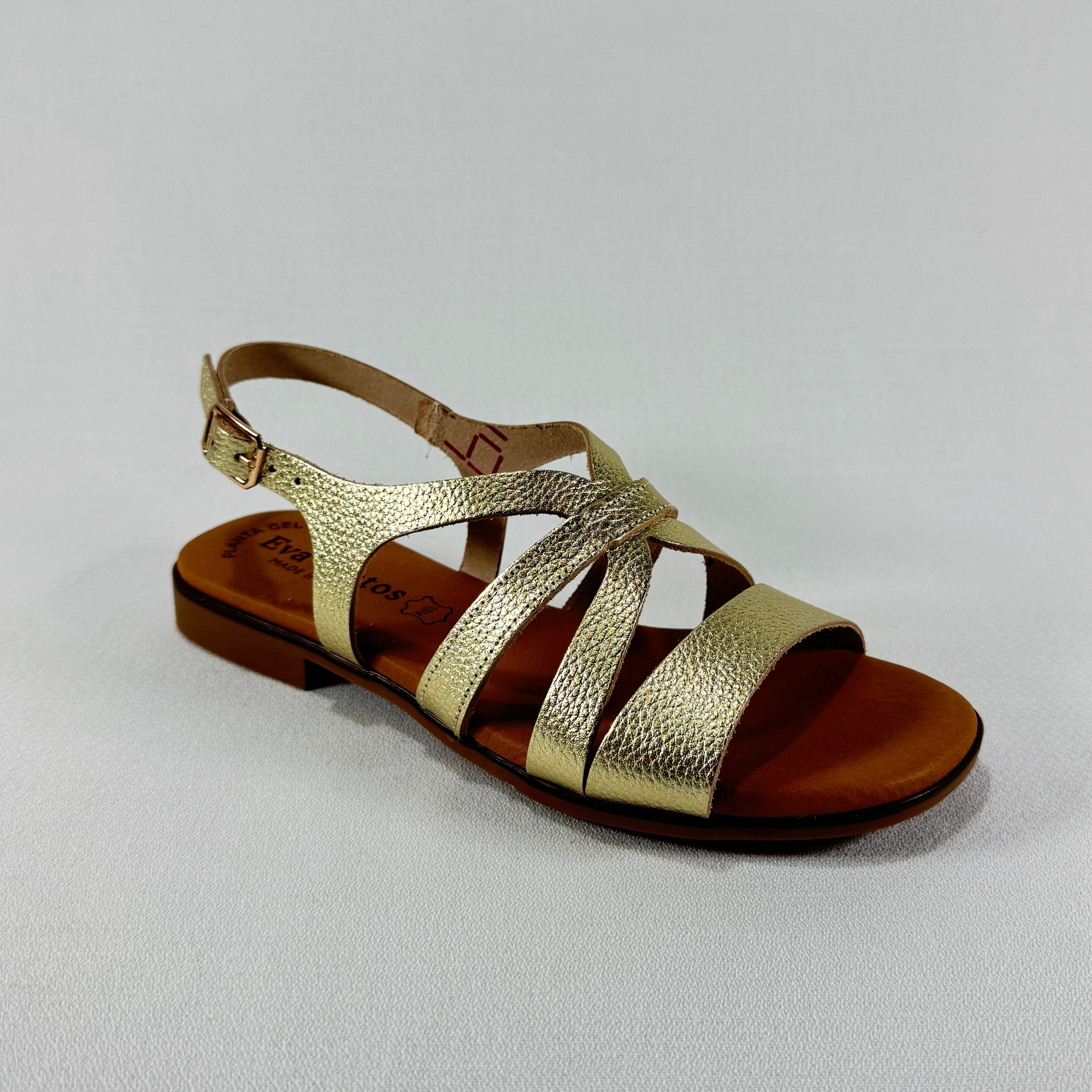 SANDALIA TIRAS GRABADO ORO EVA FRUTOS 3060