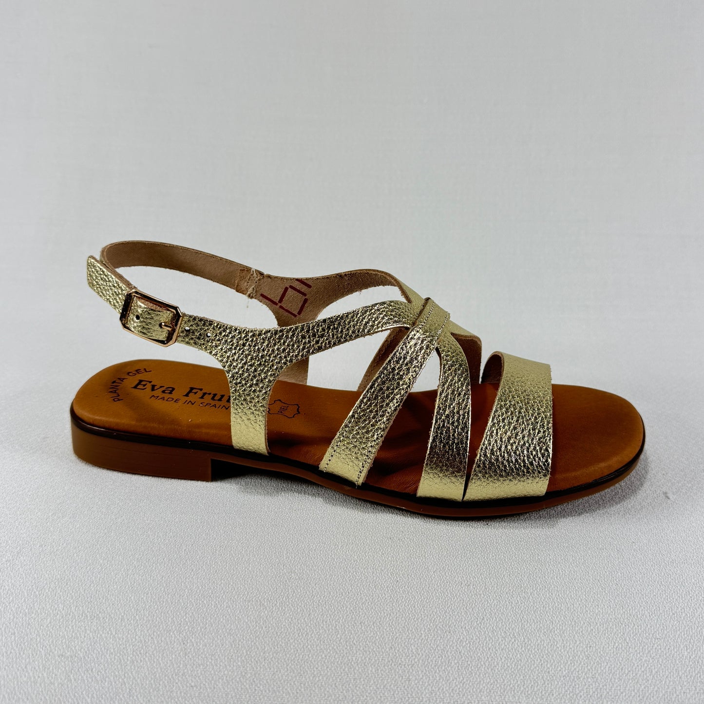 SANDALIA TIRAS GRABADO ORO EVA FRUTOS 3060