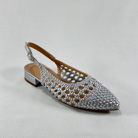 SANDALIA PLANA PUNTA DAVINIA BL2618-1 PLATA