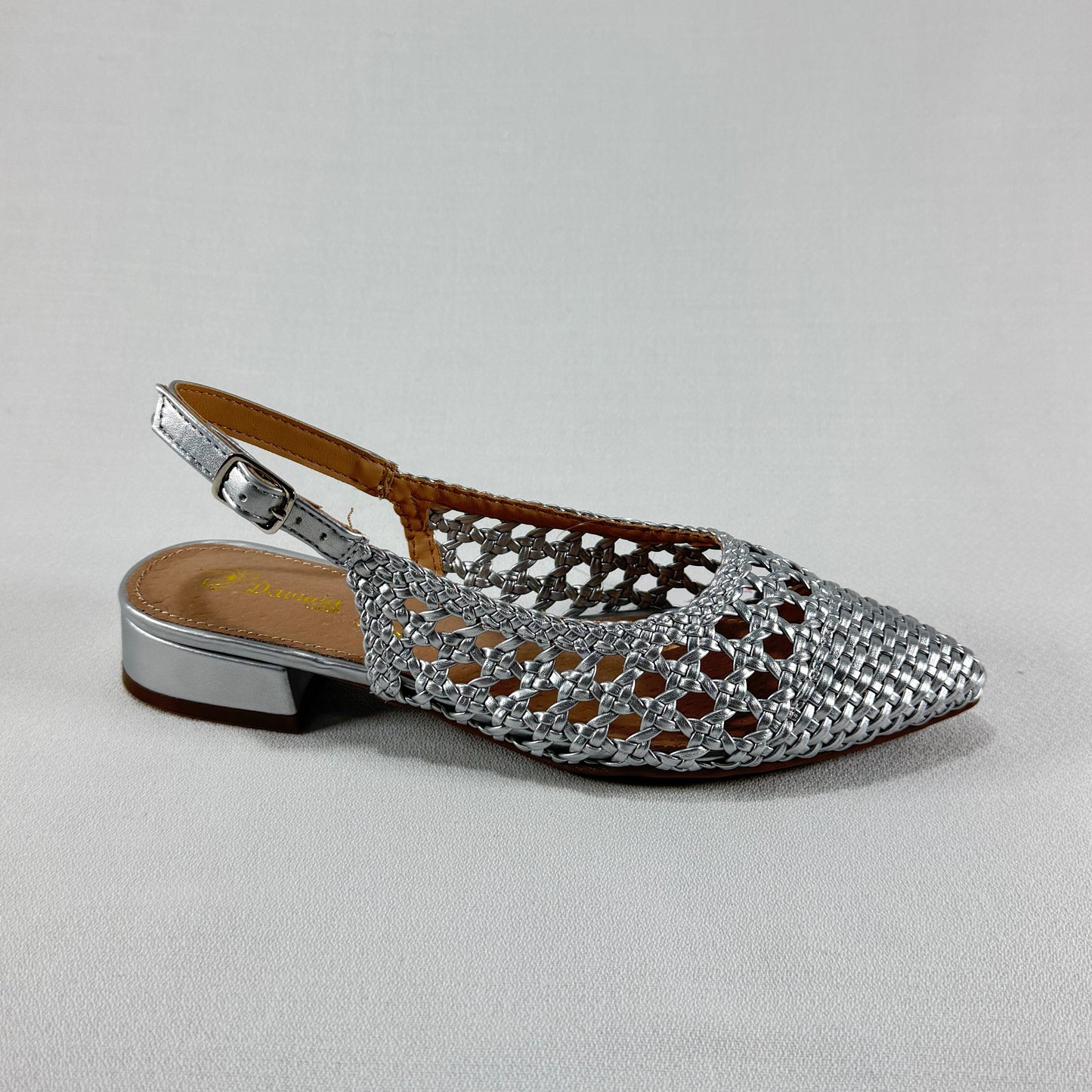 SANDALIA PLANA PUNTA DAVINIA BL2618-1 PLATA