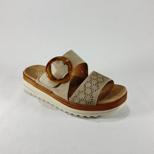 SANDALIA VELCRO COMFORT PIES BL2609-1 BEIG