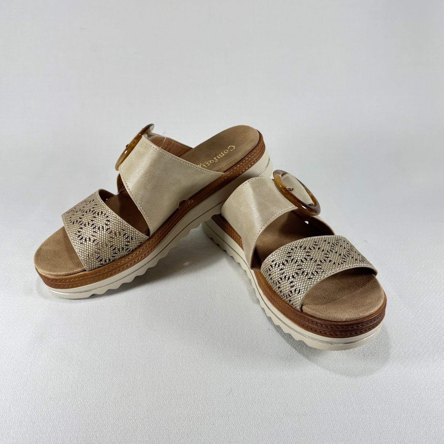 SANDALIA VELCRO COMFORT PIES BL2609-1 BEIG