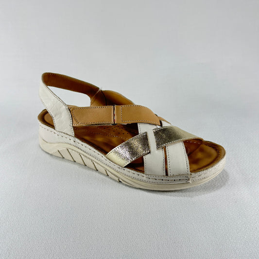 SANDALIA CRUZADA ARENA ORO 30TREINTAS L-1417