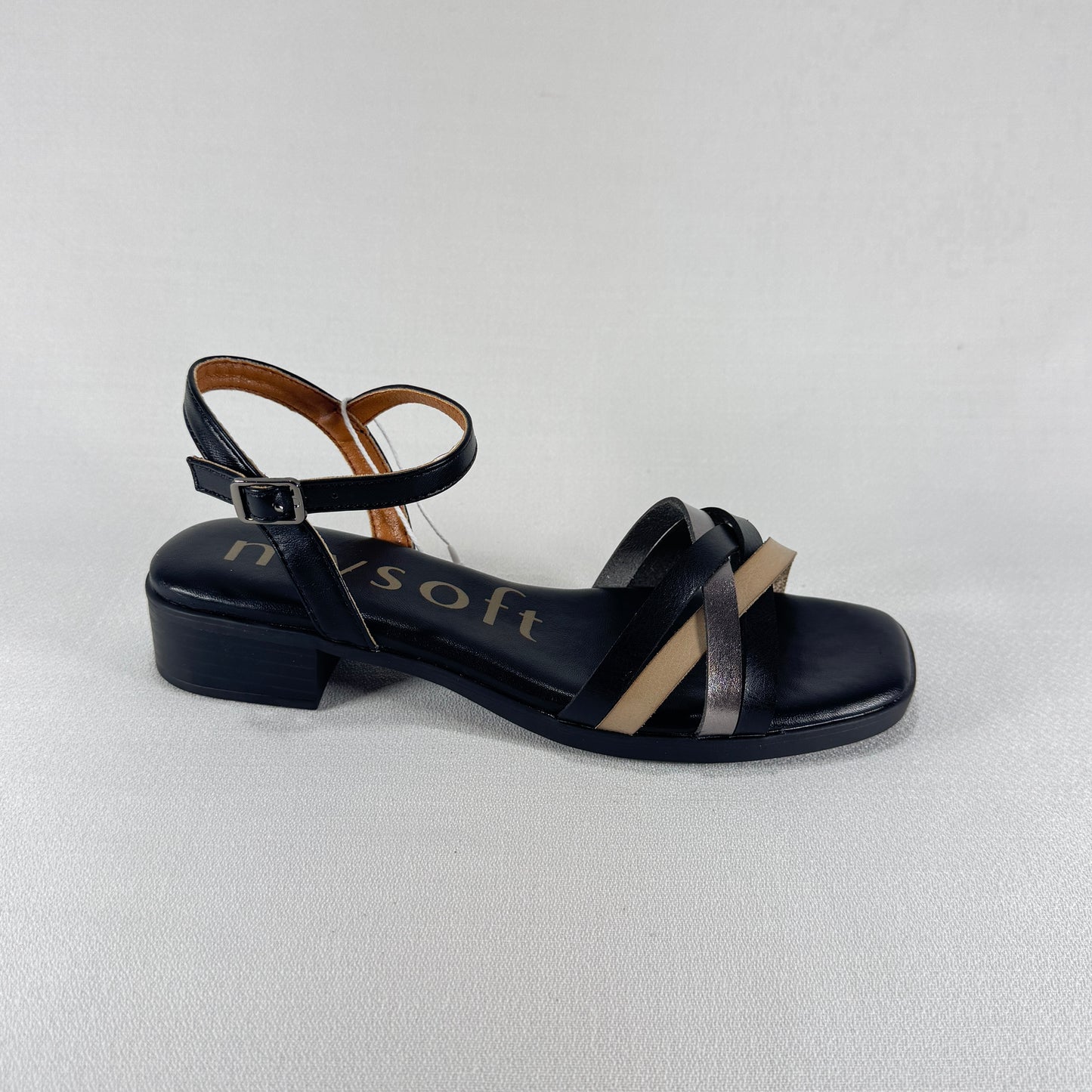 SANDALIA TACON BAJO MYSOFT 26M184 BLACK
