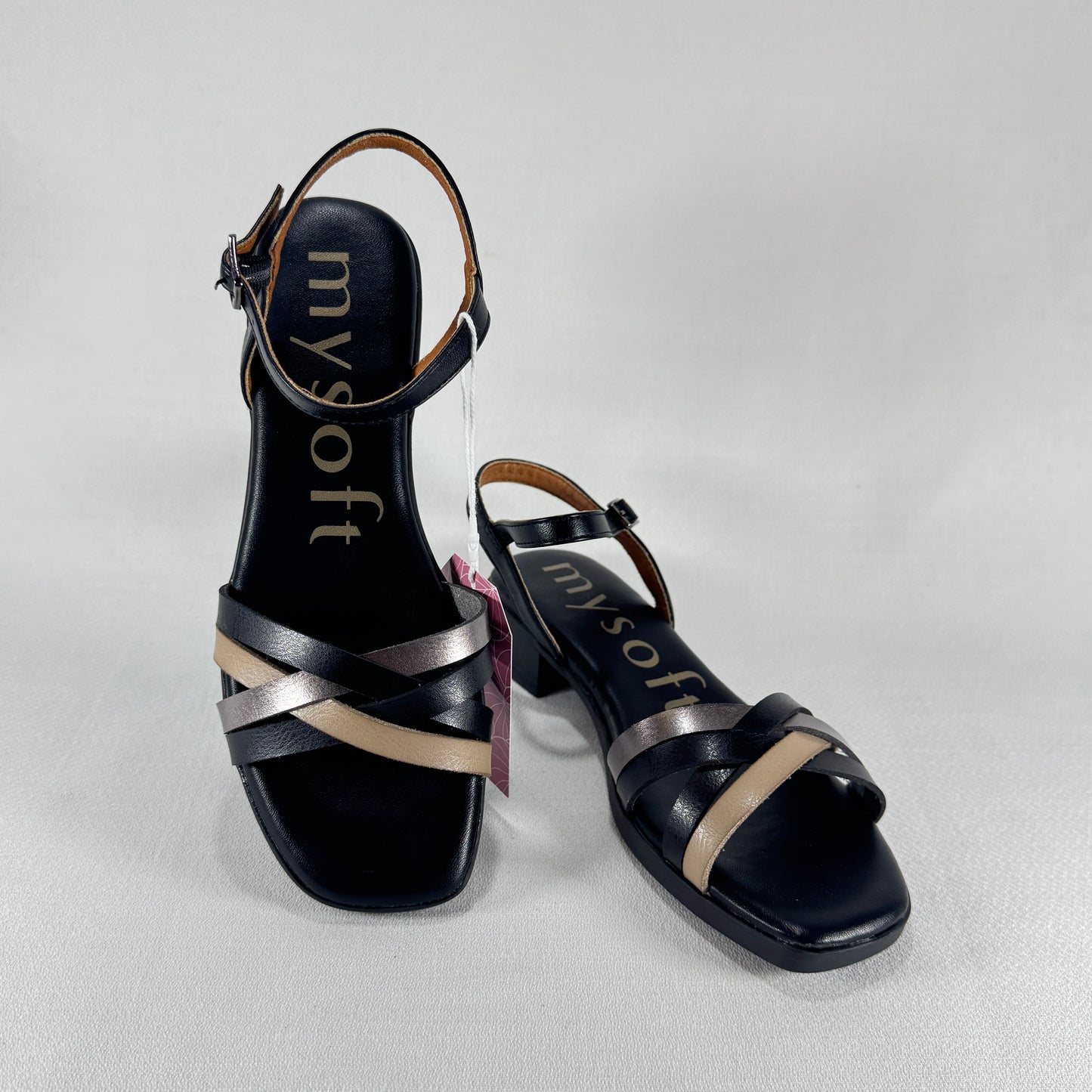 SANDALIA TACON BAJO MYSOFT 26M184 BLACK