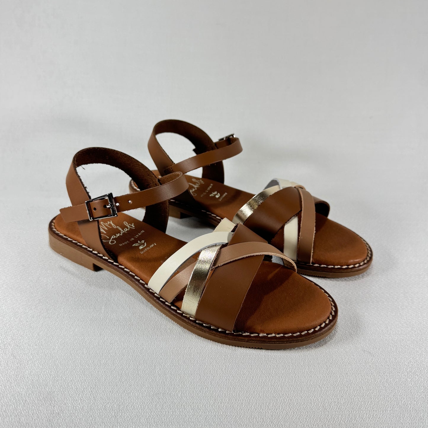 SANDALIA OH MY SANDALS ROBLE COMBI PIEL 5834