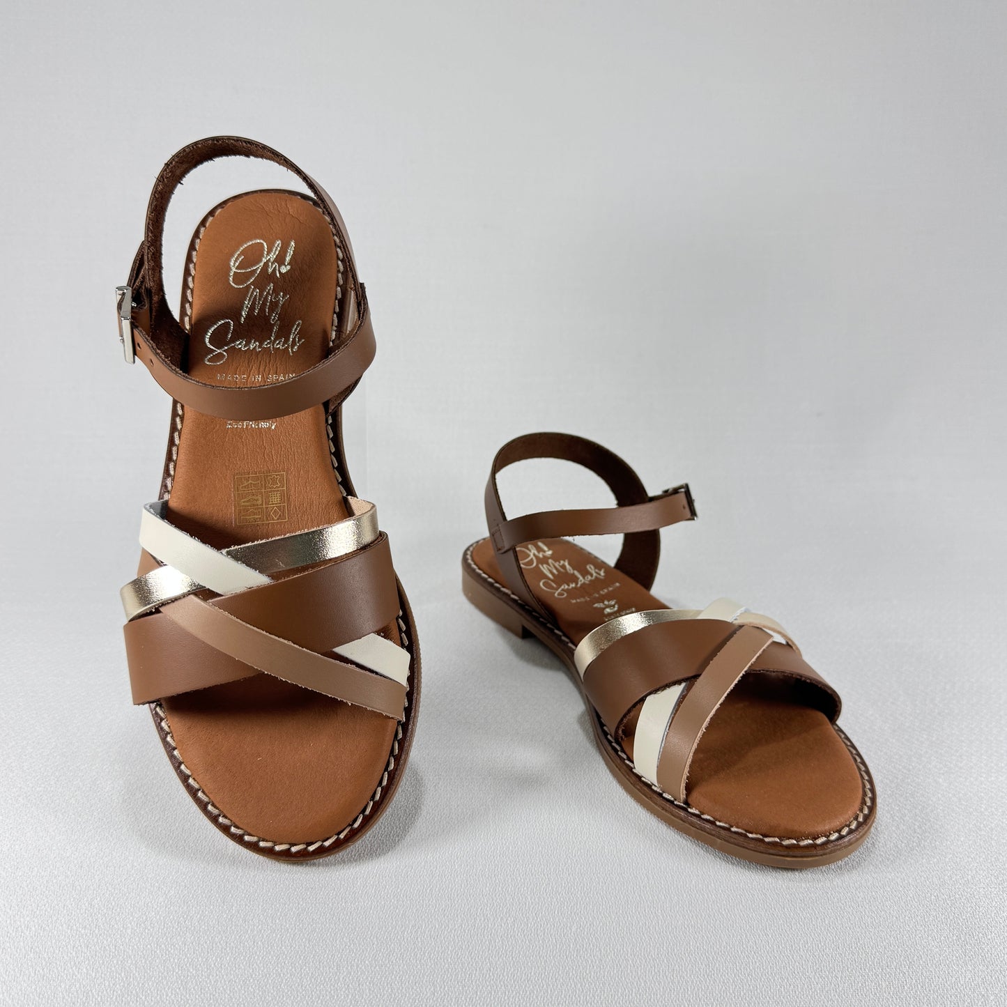 SANDALIA OH MY SANDALS ROBLE COMBI PIEL 5834