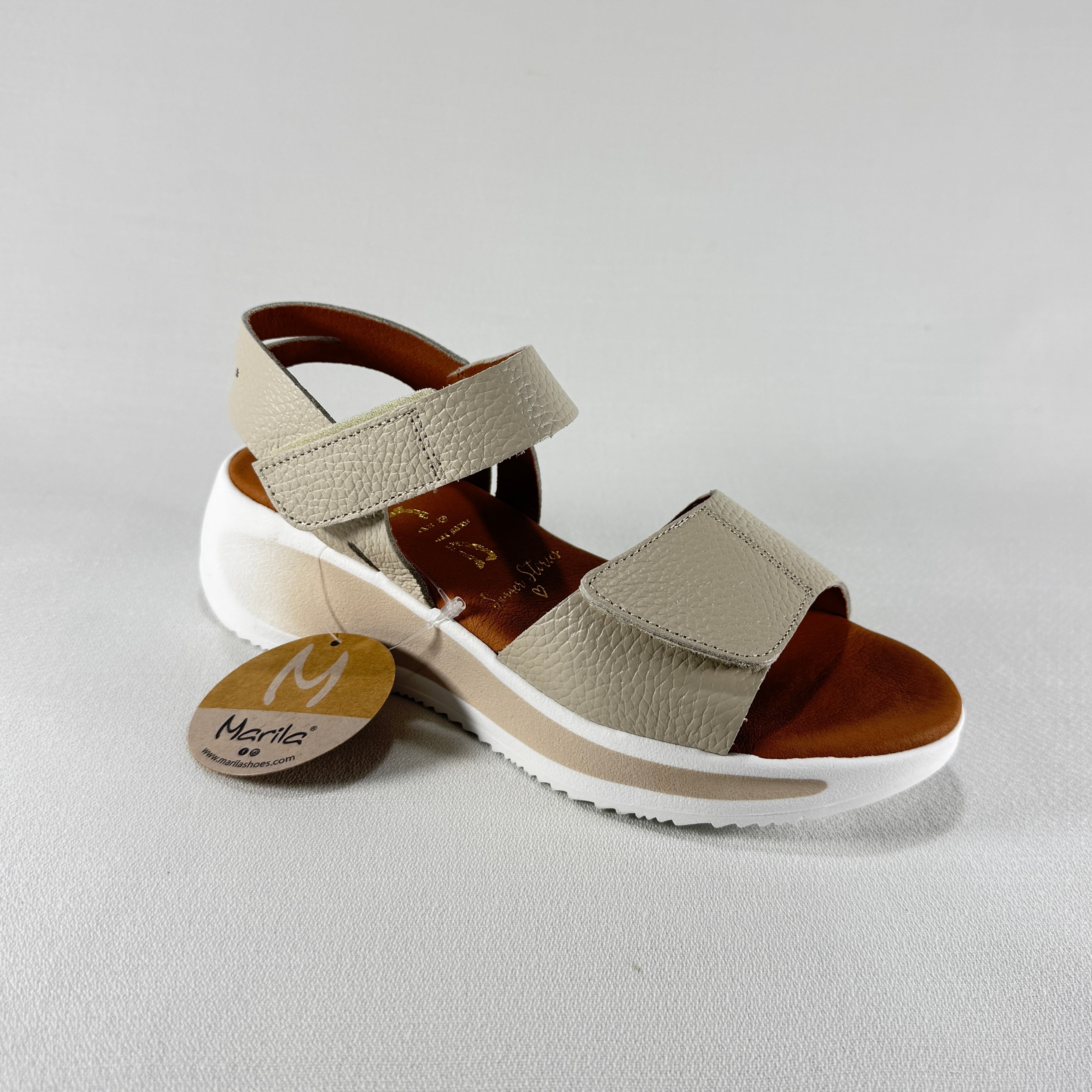 SANDALIA CUÑA MARILA ILO OXFORD BEIG