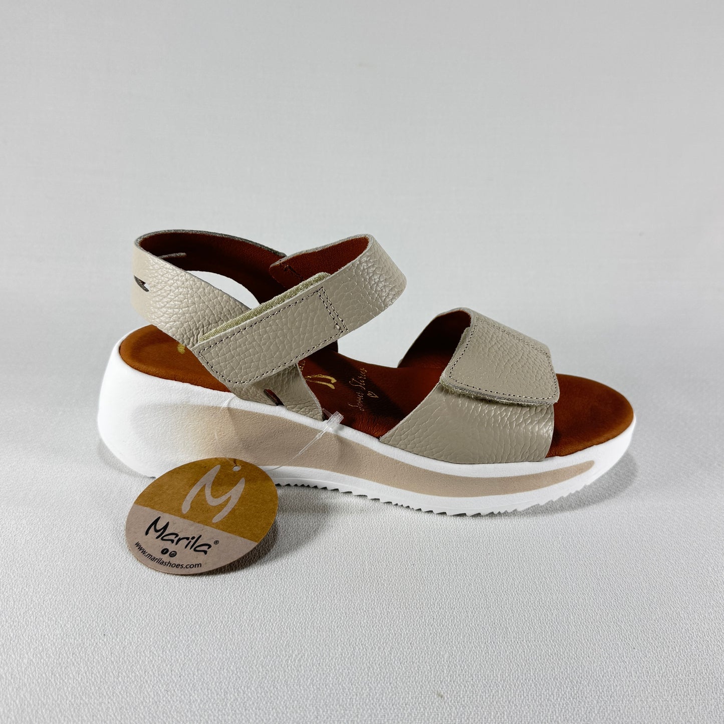 SANDALIA CUÑA MARILA ILO OXFORD BEIG