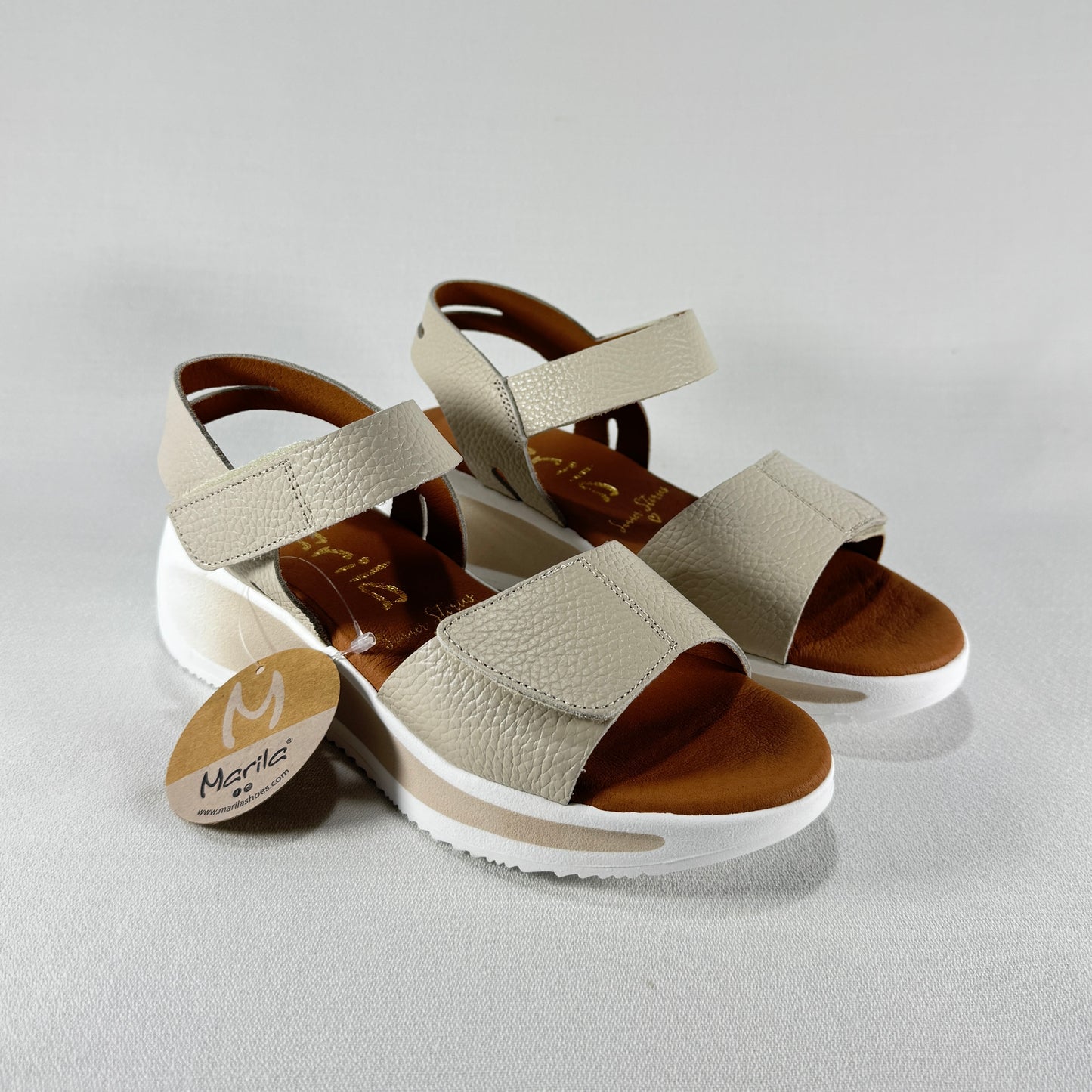 SANDALIA CUÑA MARILA ILO OXFORD BEIG